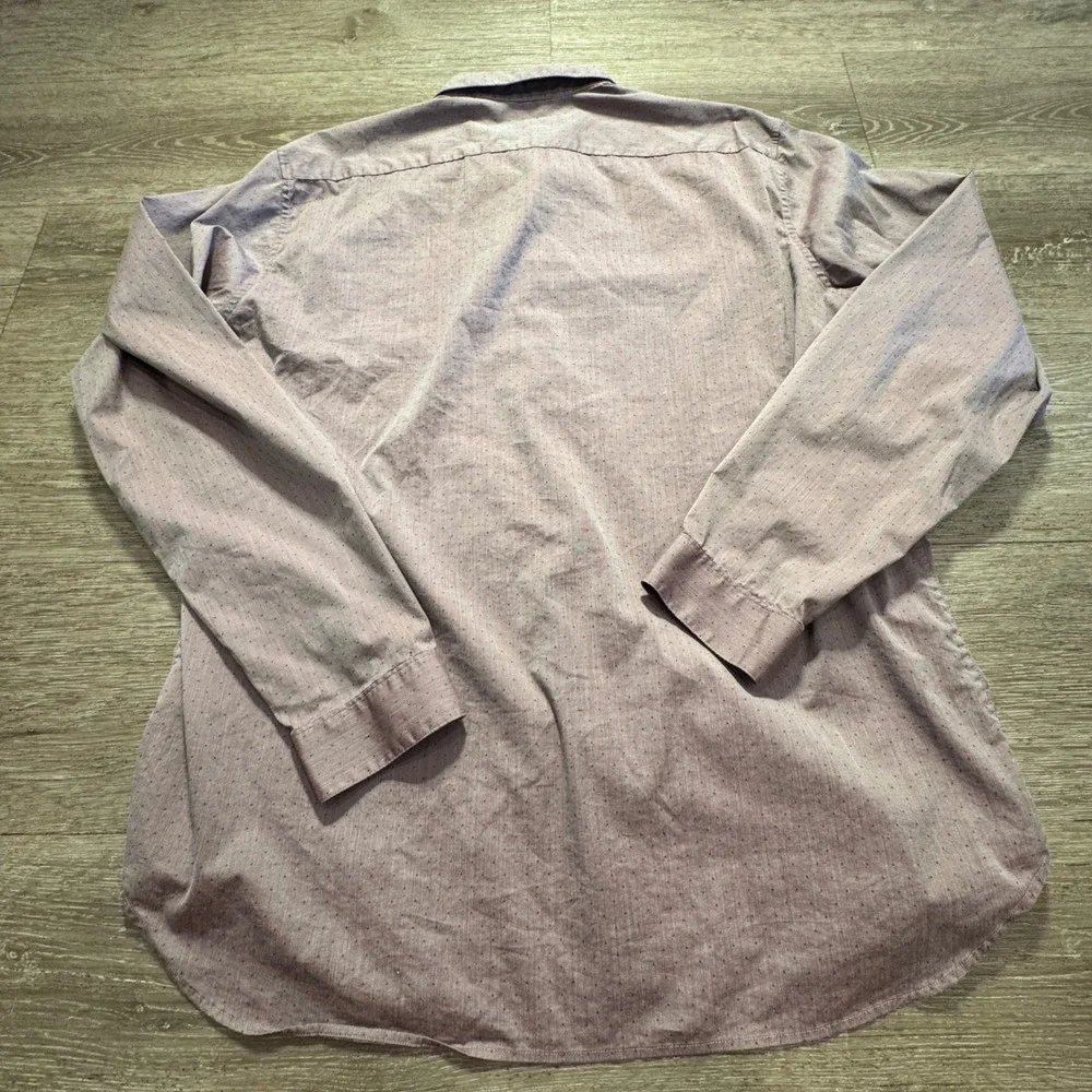 Theory Shirt Mens XL Purple Dotted Cotton Quiet Luxury Preppy Old Money Casual